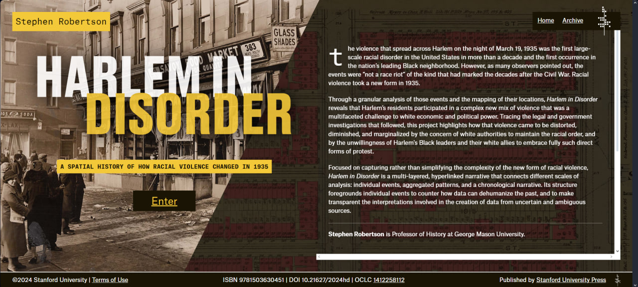 History Unbound: Harlem in Disorder as an Example of Using the Digital Medium to Present Evidence and Context